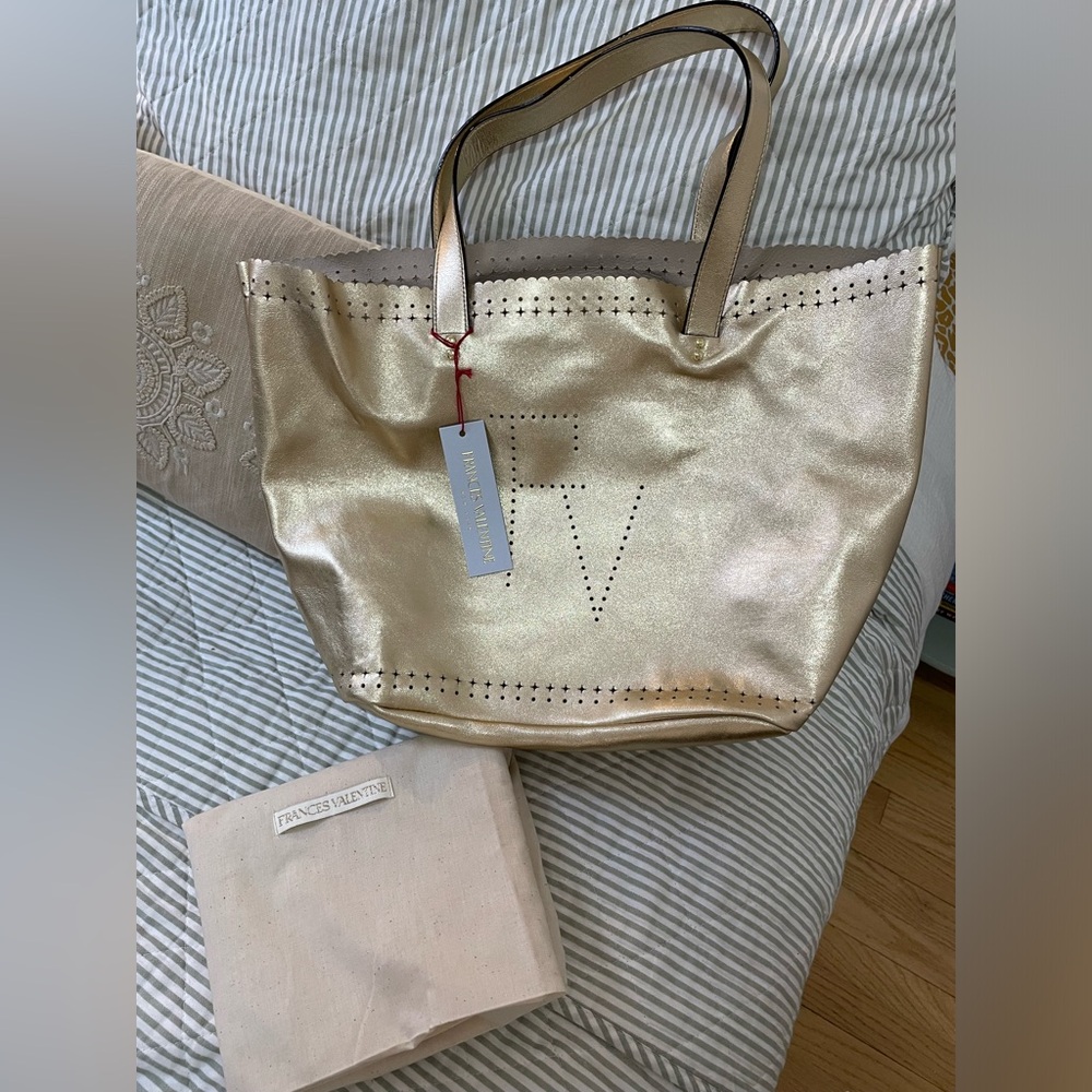 Frances Valentine Carlos Gold Tote